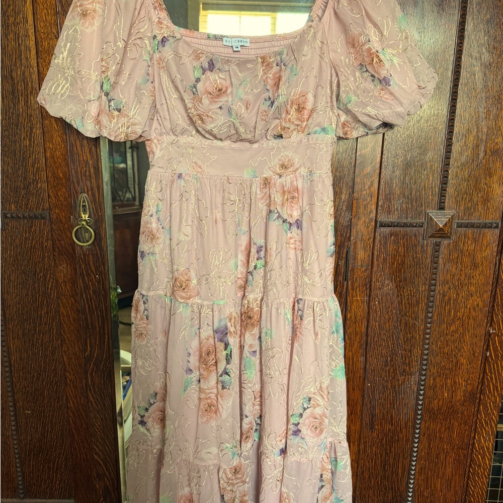 Baltic Born Annabeth Floral Puff Sleeve Midi Dress